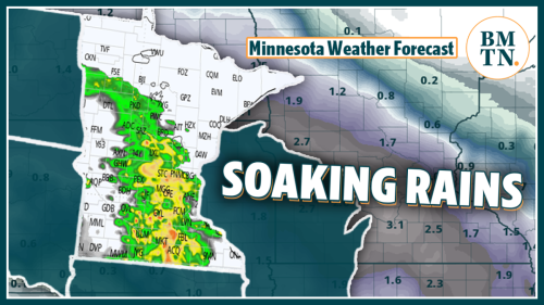 Measuring rain in inches as soaking storm system spins through Minnesota