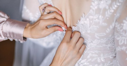 Bride divides opinions with 'crotch-less' dress she wore at wedding