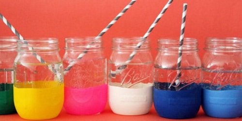 Add Color to Your Kitchen with Balloon-Dipped Mason Jars