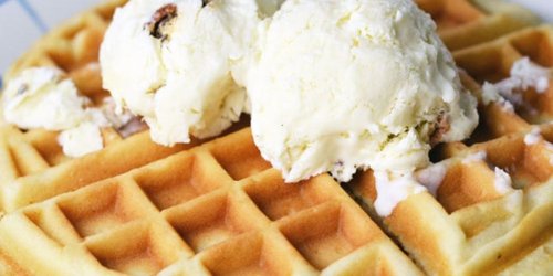 Dessert for Breakfast: Maple Bacon Ice Cream with Waffles