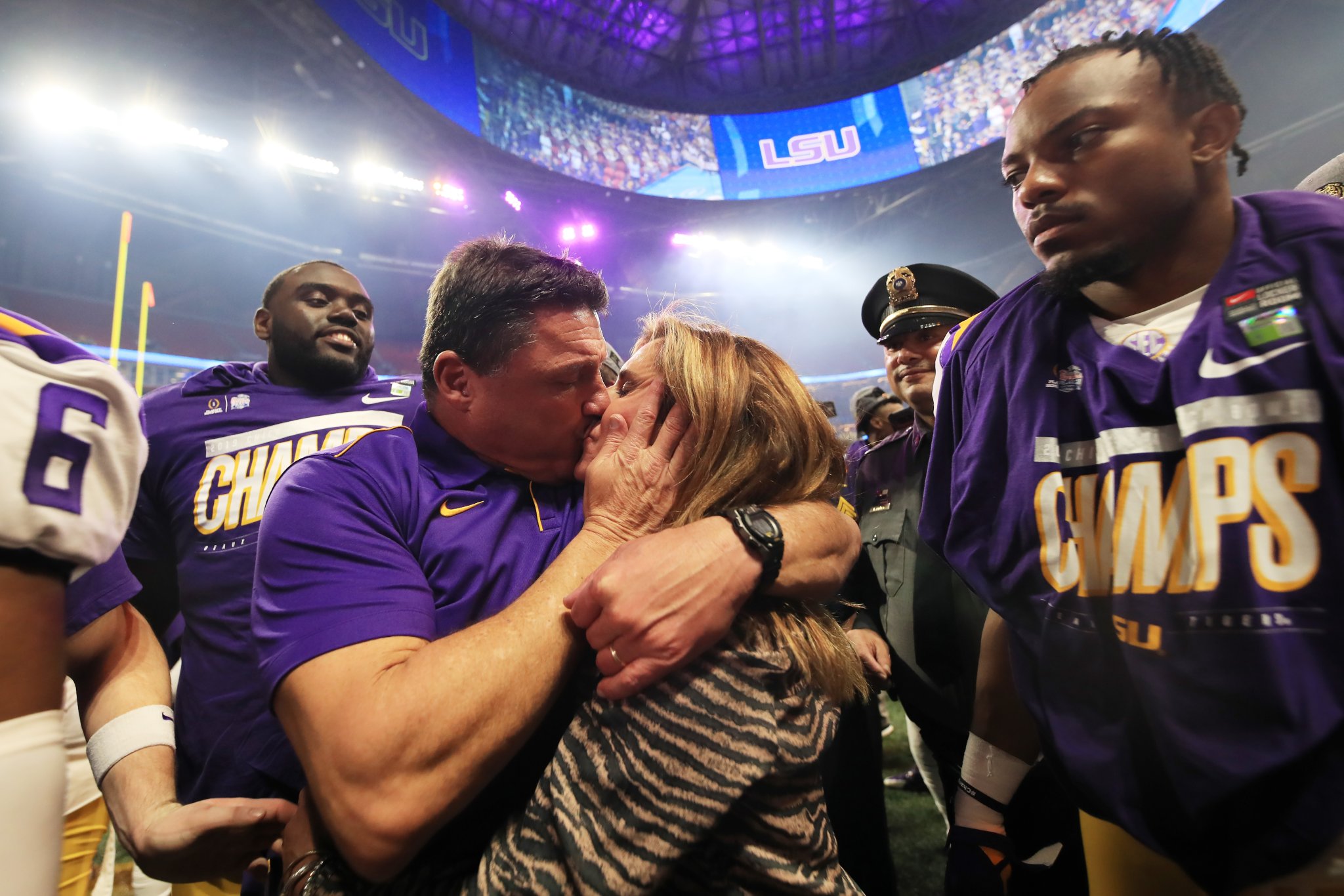 Ed Orgeron Earned A Thick Bonus Check For Winning The National Championship, Celebrates With Ham Sandwich