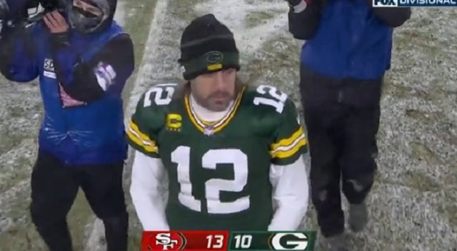 Aaron Rodgers Looked Absolutely Sick To His Stomach After Niners Hit Game-Winning Field Goal To Eliminate Packers From Playoffs