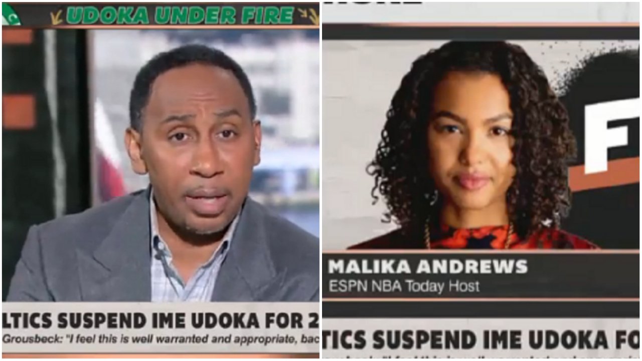 Stephen A. Smith And Malika Andrews Fight Over Ime Udoka's Suspension ...