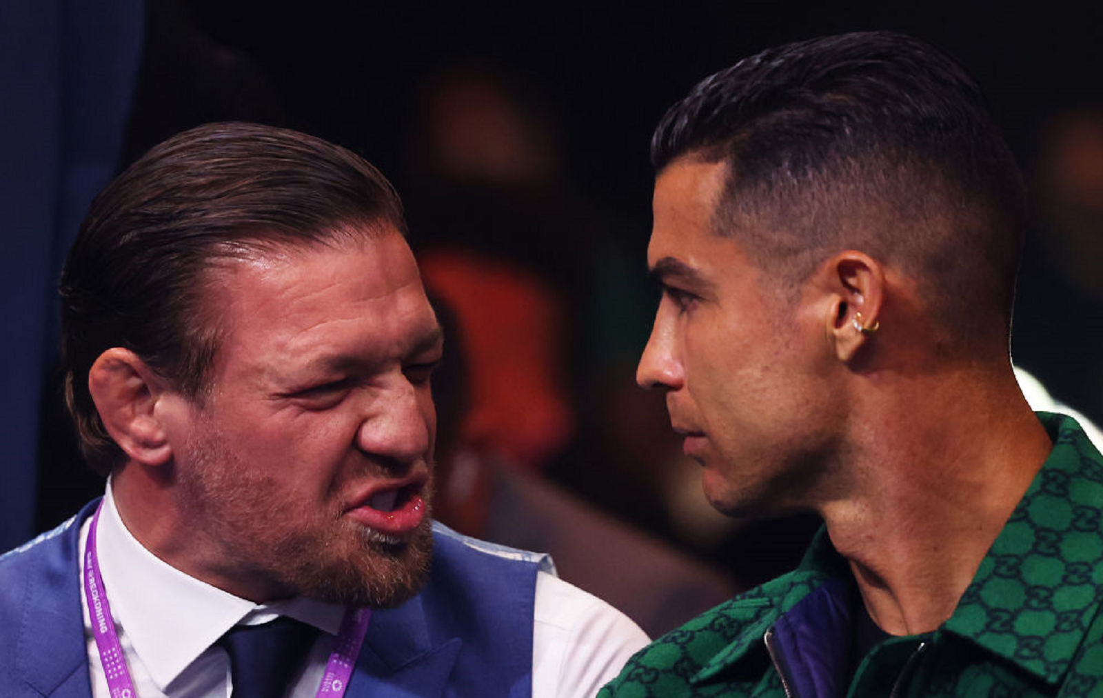 'You Can Tell Ronaldo Is Sick Of McGregor' Fans React To Conor McGregor Awkwardly Chatting Up Cristiano Ronaldo At Joshua-Wallin Fight