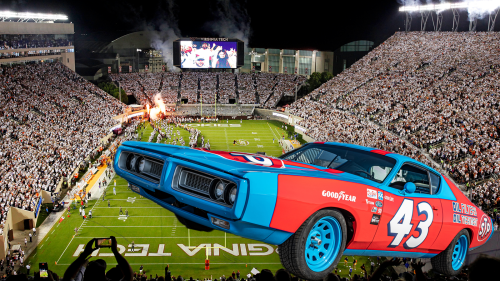 Virginia Tech Pays Homage To NASCAR Legends During Field Repair From Metallica Earthquake