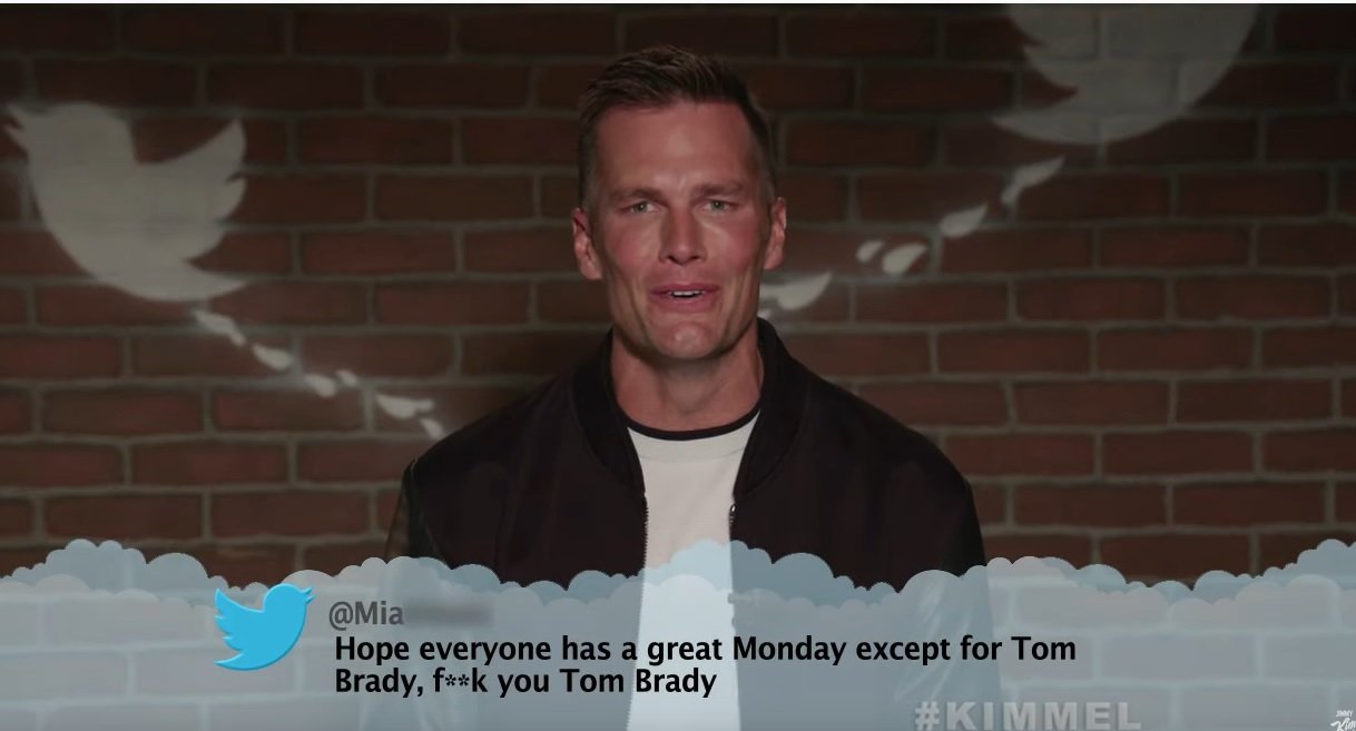 Tom Brady Hilariously Reads Mean Tweets About Himself For Two Minutes Straight On 'Jimmy Kimmel Live'