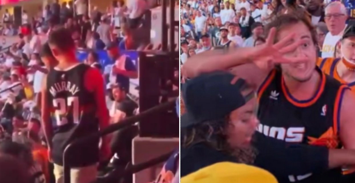 New Video Shows Two Nuggets Fans Pouring Beer On 'Suns In 4' Guy Before Getting Beat up
