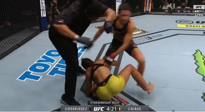 MMA Fans Blast Referee Herb Dean After He Hesitated To Stop Fight Between Amanda Ribas And Marina Rodriguez At UFC 257