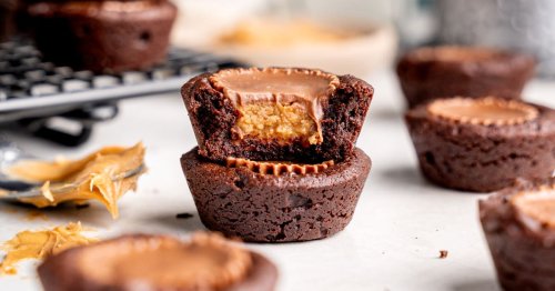 Mini Peanut Butter Cup Brownies - Broken Oven Baking Company