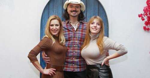 Stefanie Hertel mit ihrer Patchwork-Familie