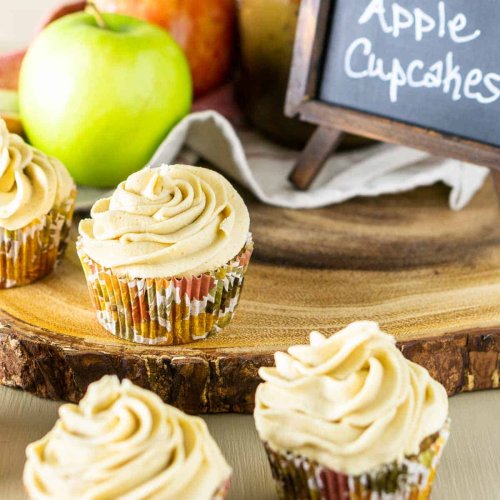 Apple Spice Cupcakes With Praline Filling and Brown Sugar Frosting