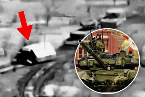 "Schildkröte": Russischer Panzer wird mit provisorischem Metalldach vor ukrainischen Drohnen geschützt