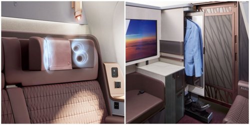 Die neuen First-Class-Kabinen von Japan Airlines haben Doppelbetten, 43-Zoll-Fernseher und Lautsprecher in der Kopfstütze – so sehen sie aus