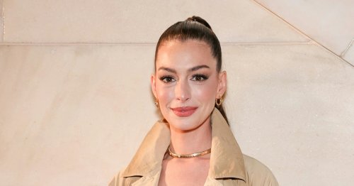 Anne Hathaway Dresses Up Ripped Jeans With Spring Sequins