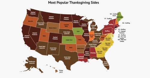 Map Reveals Most Popular Thanksgiving Side In Each State And Who Hurt Maine?