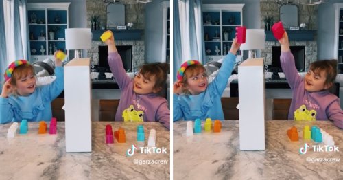 'Telepathic' Twins Repeatedly Pick The Same Colored Blocks In Fun Video