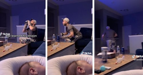 A Dad Has Found The Perfect Hack For Watching Sports Without Waking The Baby And It s Hilarious A Dad Has Found The Perfect Hack For Watching Sports Without Waking The Baby And It s Hilarious