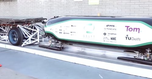 Hyperloop Pod Designers Visit SpaceX Test Track