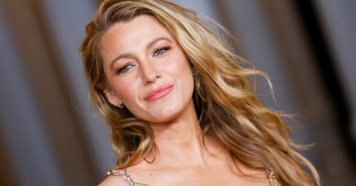 Blake Lively Went Braless & Wore A Leather Coat As A Dress
