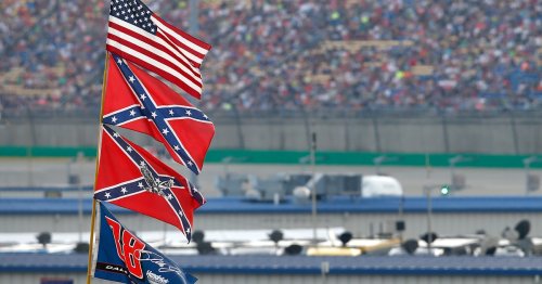 NASCAR officials say they’ll fire anthem protesters — but they let fans fly the Confederate flag
