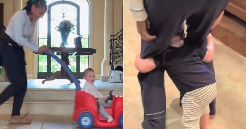 Archie Giggles & Walks With His Grandma Doria In Adorable Clip Going Viral On TikTok