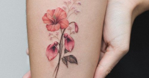 BOGZIFIED  Flower Tattoo Hibiscus  Gumamela Tattoo  Timelapse  Bogz  Flores  YouTube