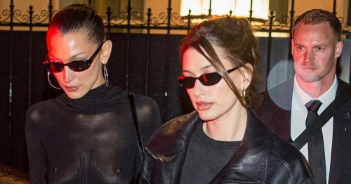 Bella Hadid Frees the Nipple For Night Out With Hailey Bieber In Paris