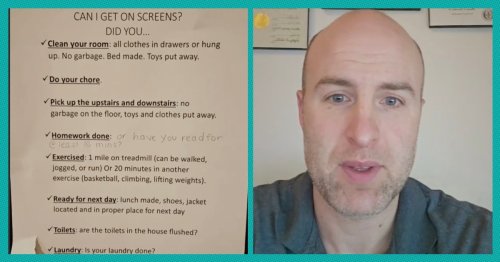 Dad's List Of Tasks His Kids Must Do Before Screen Time Goes Viral