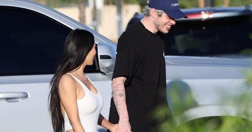 Kim Kardashian Was Photographed Wearing Yeezys While Holding Hands With Pete Davidson