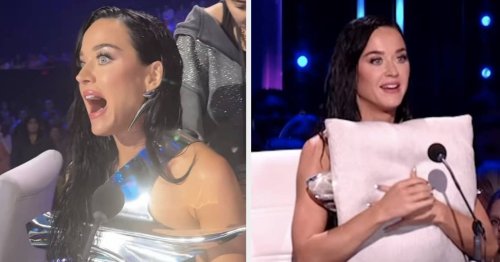 Katy Perry Was Forced To Hold A Cushion Over Her Chest And Hide Under The “American Idol” Judges' Desks After Suffering A Seriously Awkward Wardrobe Malfunction Live On Air