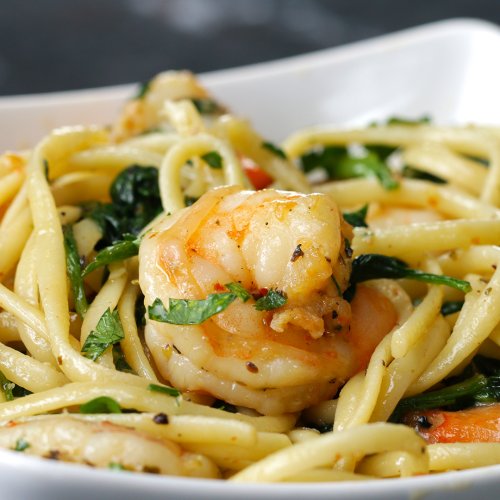 One-Pot Lemon Garlic Shrimp Pasta Recipe by Tasty