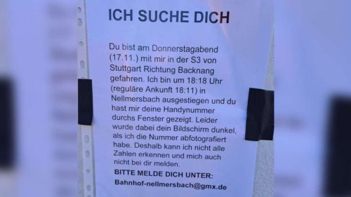 Flugblatt-Aktion in Backnang erfolgreich: Frau findet ihren S-Bahn-Flirt