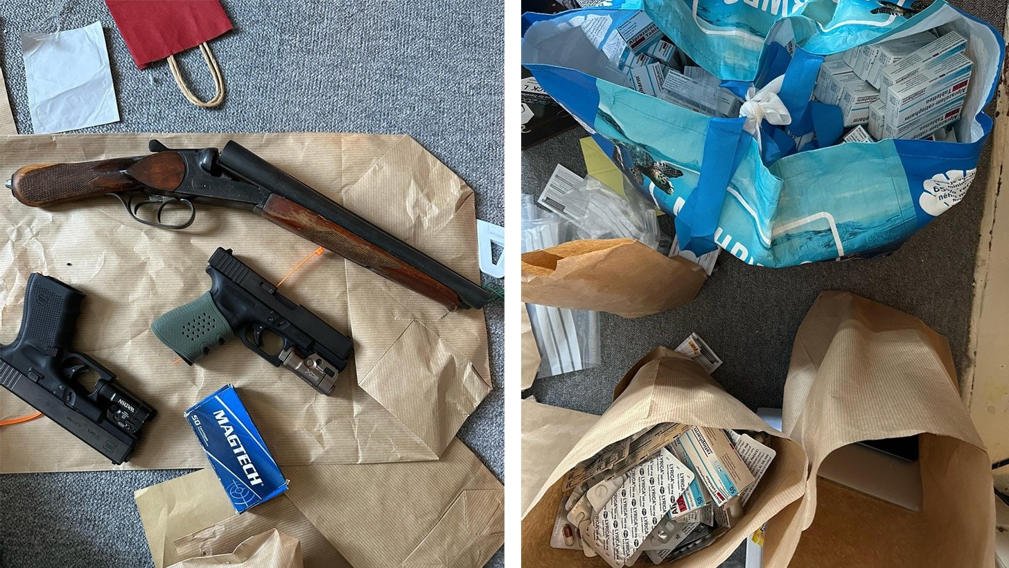 Polizei findet Tausende Tabletten, Schrotflinte und Messer in Wohnung