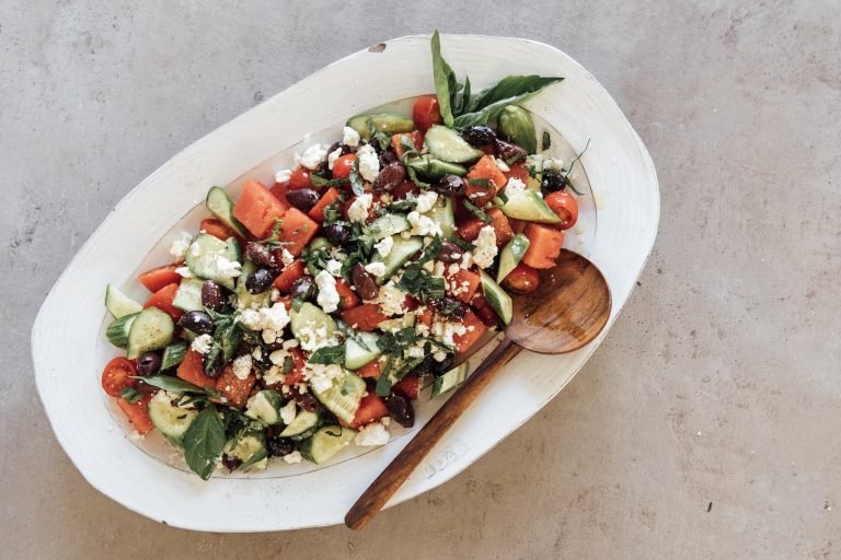 This Watermelon Chopped Greek Salad Is the No-Cook Dinner You’ll Crave All Summer