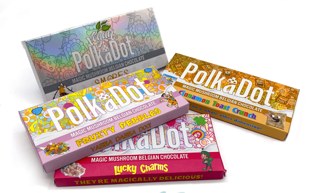 Polka Dot Psilocybin Chocolate Bars - cover