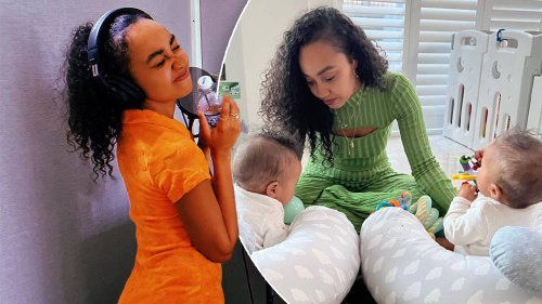 Leigh-Anne hard at work for solo career as she waves off twin babies