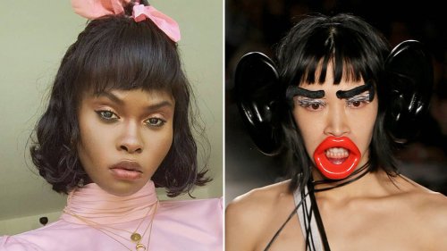 Black model refuses to wear 'racist' oversized monkey ears & lips in controversial fashion show