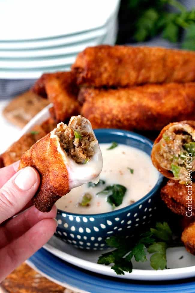 Philly Cheesesteak Egg Rolls