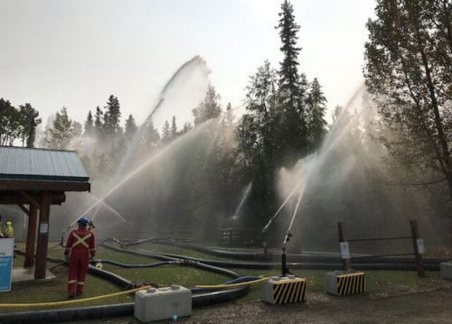 Safeguard in in the Okanagan and is ready to deploy massive water curtain to fight forest fires (Vernon)