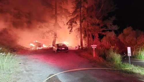 Recreational vehicle destroyed by fire at North Westside campground