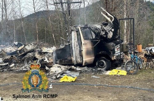 Burning motorhome leads Salmon Arm RCMP to stash of stolen goods (Salmon Arm)