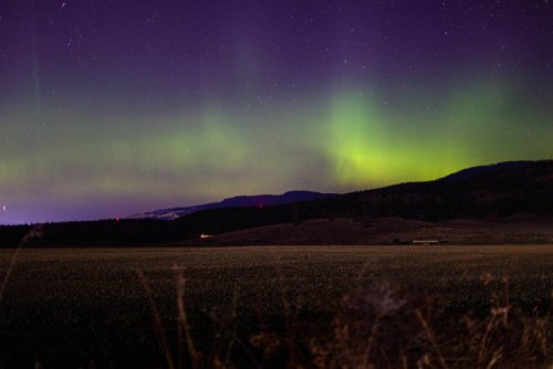 The northern lights were visible above Kelowna Friday night