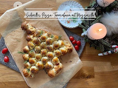 Schneller Pizza Tannenbaum mit Mozzarella - perfekt zum Fondue oder Raclette « Castlemaker Food & Lifestyle Magazin