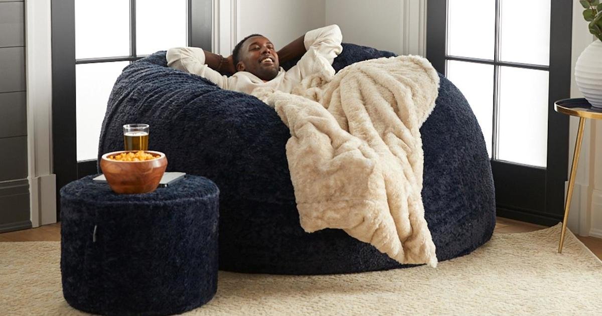 Bean bags and other easy seating for watching the NFL playoffs and Super Bowl