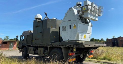 U.K. touts successful test of new radio wave weapon to take down "swarms of drones"