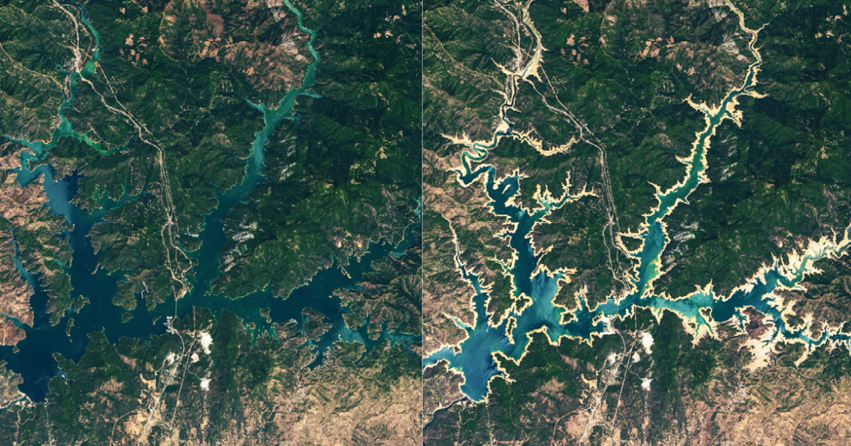 NASA before-and-after photos from space show devastating effects of California's record megadrought