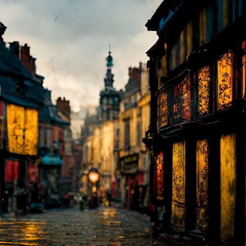 Image Midjourney " Detailed and realistic photo of the town of Lille in France, soft natural lighting, dramatic lighting, intricate detail, color street photography, 72mm lens, Kodachrome film, photo realism" 