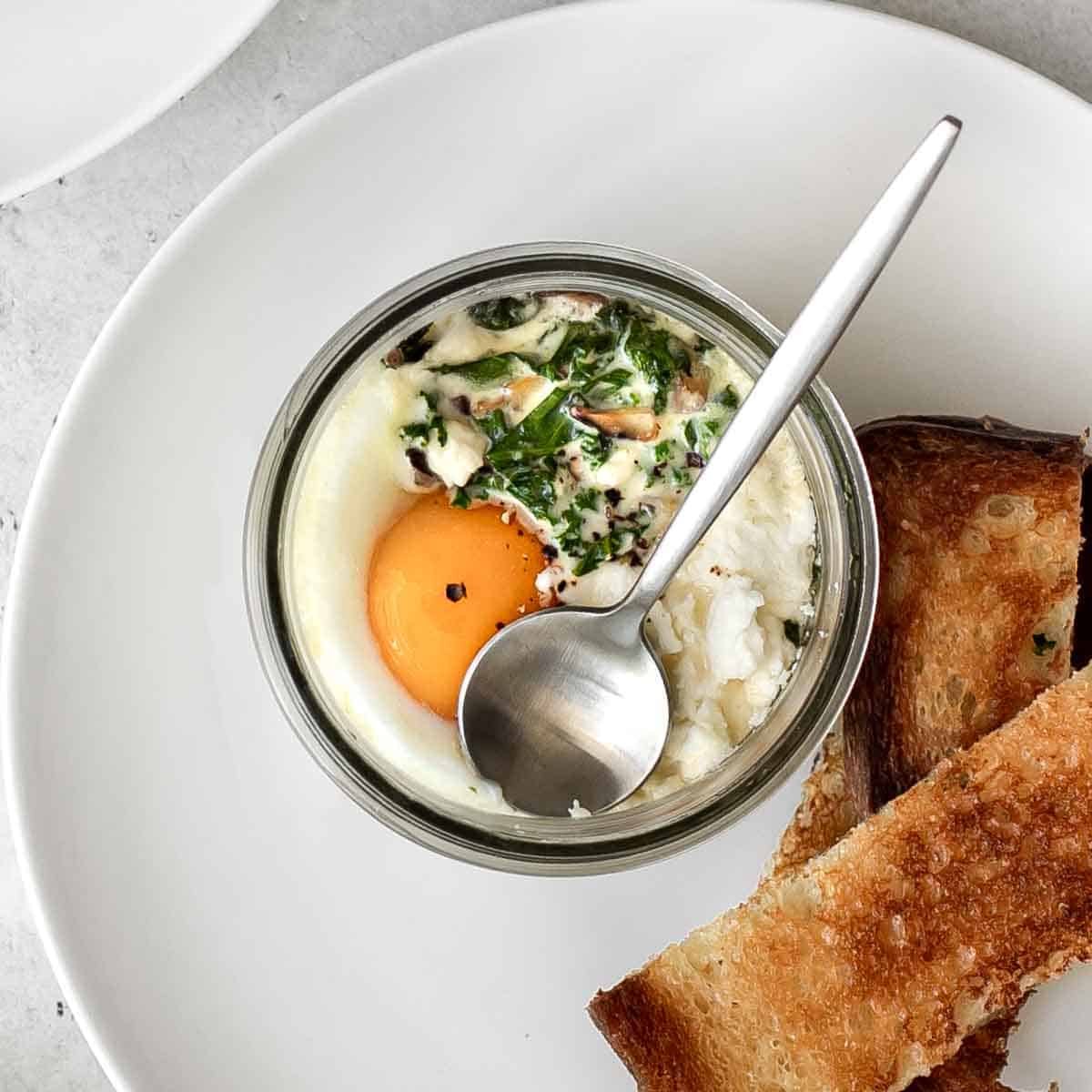 Coddled Eggs with Mushroom and Kale | Chef Sous Chef