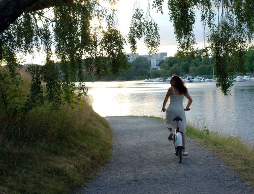 Cycling through Stockholm