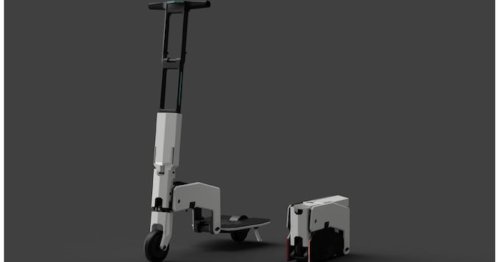 Sieht aus wie ein Tacker: Flotter E-Scooter lässt sich auf Minimalmaß falten